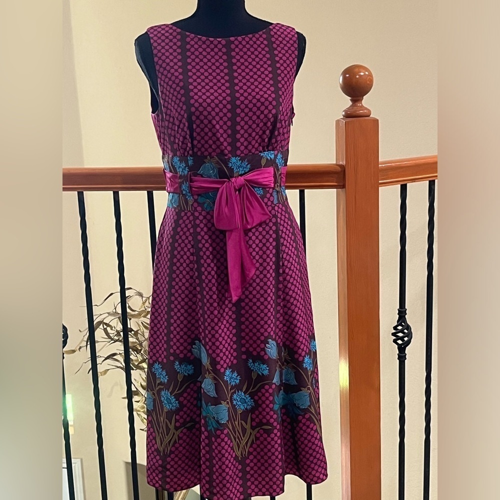 KAY UNGER SILK KNEE LENGTH COCKTAIL, DRESS SIZE 4